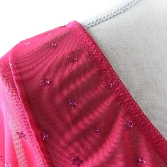 Savage X Fenty Gift Me More Sleep Top Sheer Red Violet 2X - Picture 7 of 9